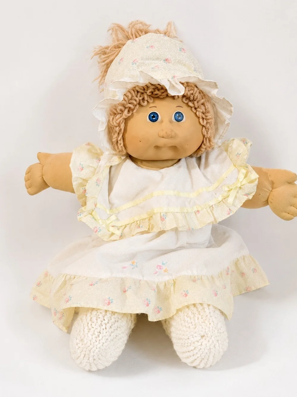 1984 Cabbage Patch Kids Xavier Roberts Blue Eyes Bonnet Vintage Doll 18